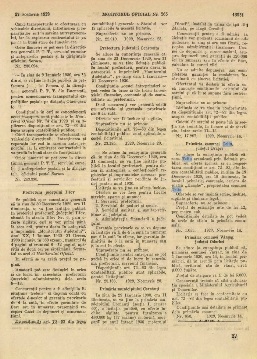 "O descoperire fascinantă din Monitorul Oficial din 1929!
