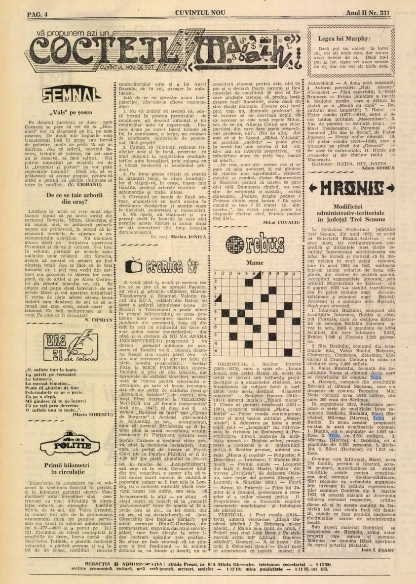 Rezumat despre Teliu din contextul modificărilor administrativ-teritoriale (1922-1923)