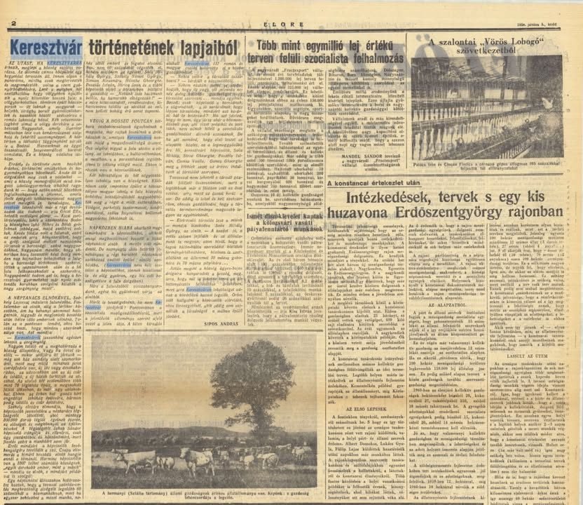O pagină din istoria Teliului – articol dintr-un ziar maghiar din 1958