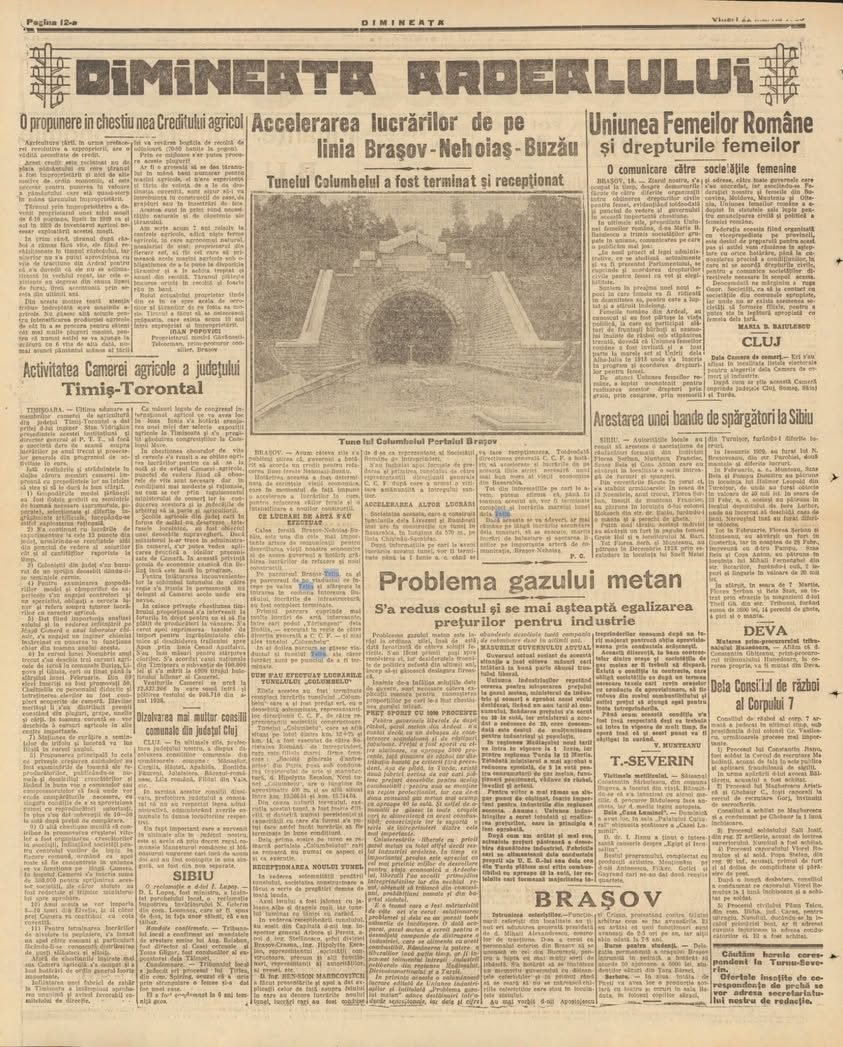 Vești din 1929 despre tunelurile de pe linia Brașov – Buzău!