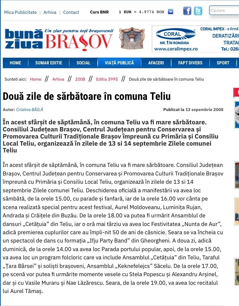 Amintiri din Teliu – 2008