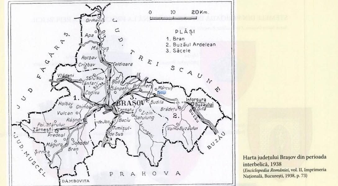 Județul Brașov în perioada interbelică (1938)