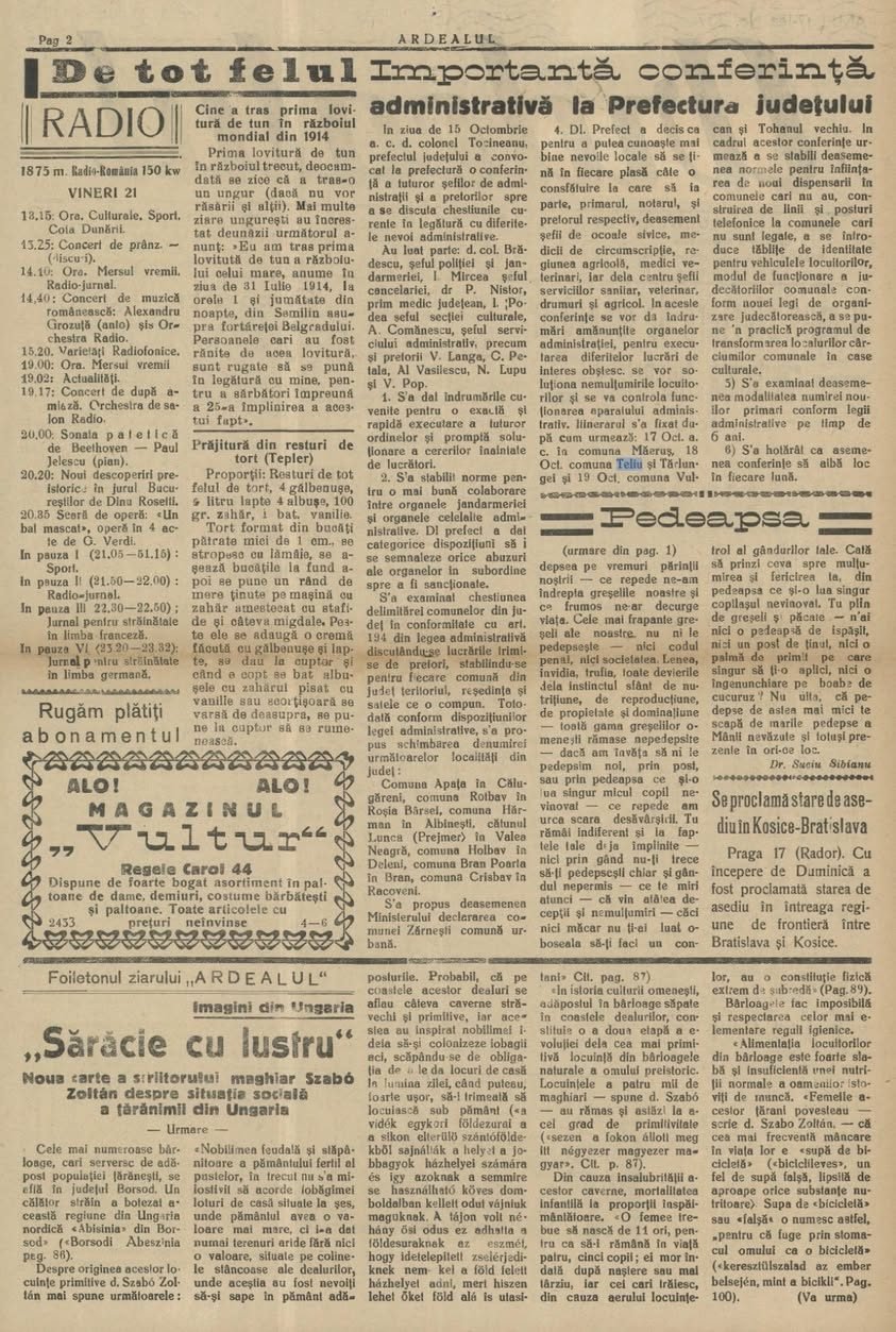 Teliu și consfătuirile administrative din județul Brașov – știre din presa anului 1938 — fotografia 2