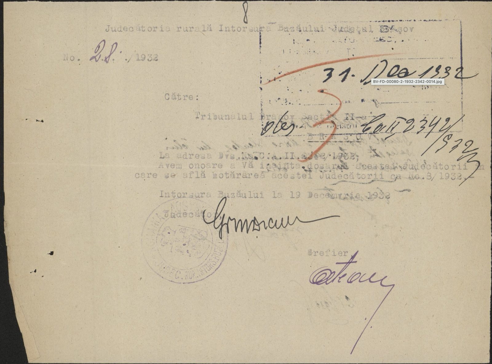 Fila 13 din dosarul C.II 2342/1932