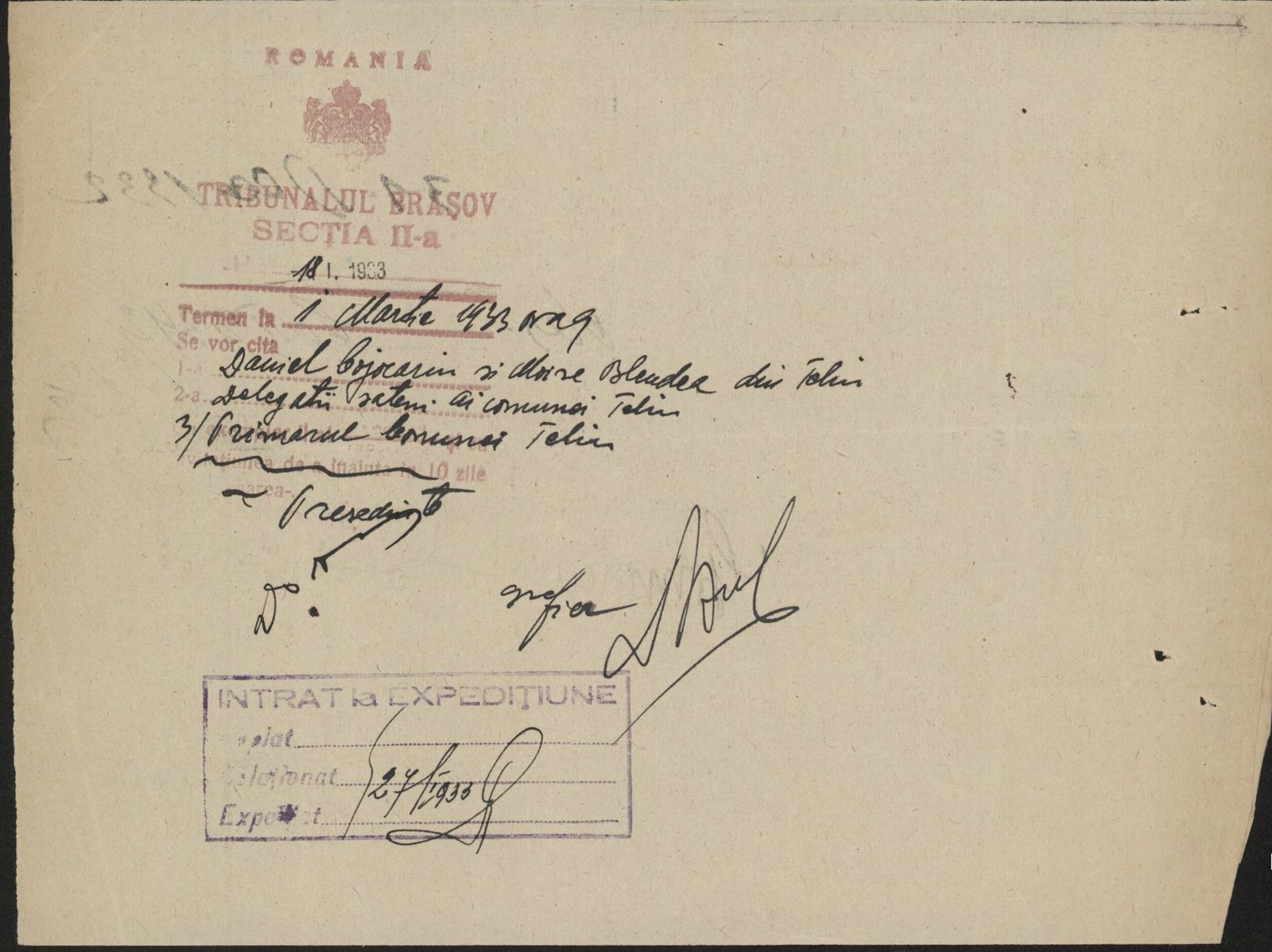 Fila 14 din dosarul C.II 2342/1932