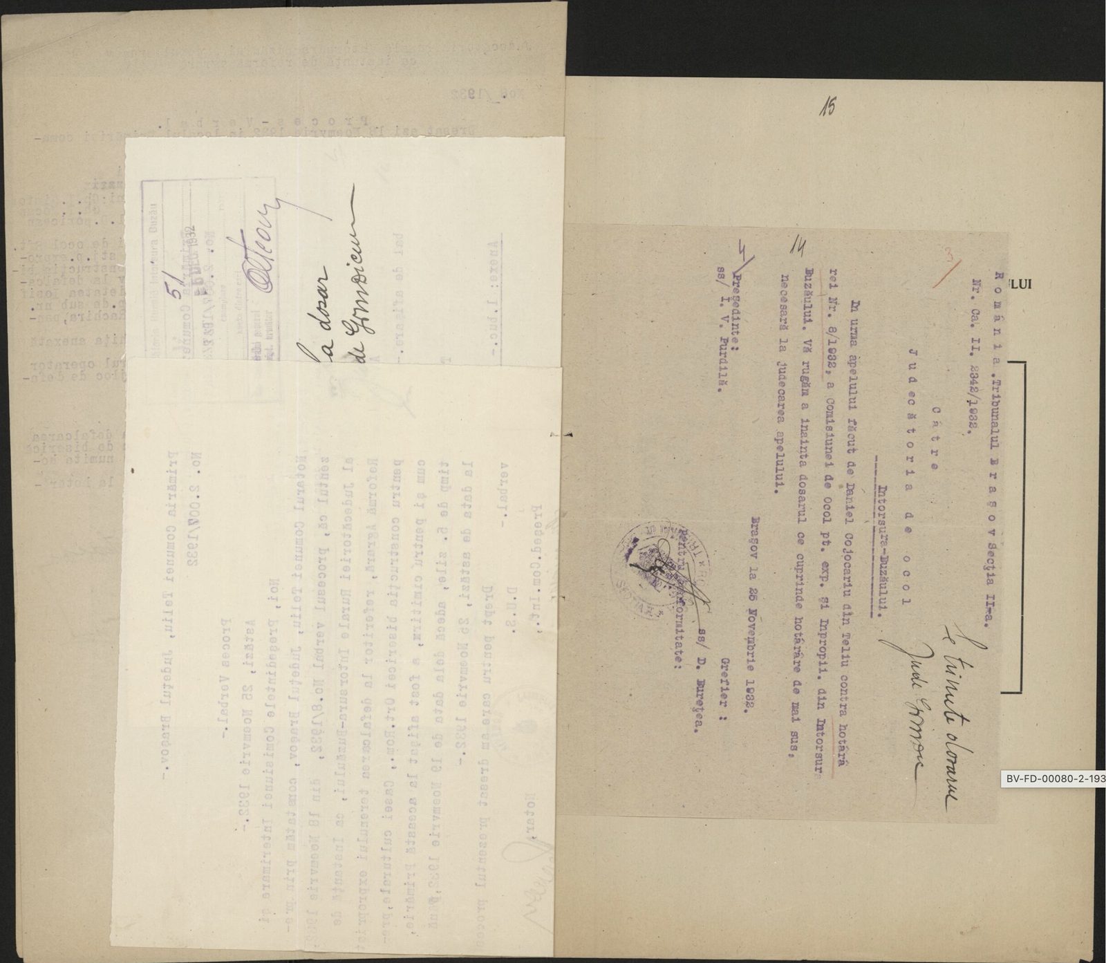 Fila 20 din dosarul C.II 2342/1932