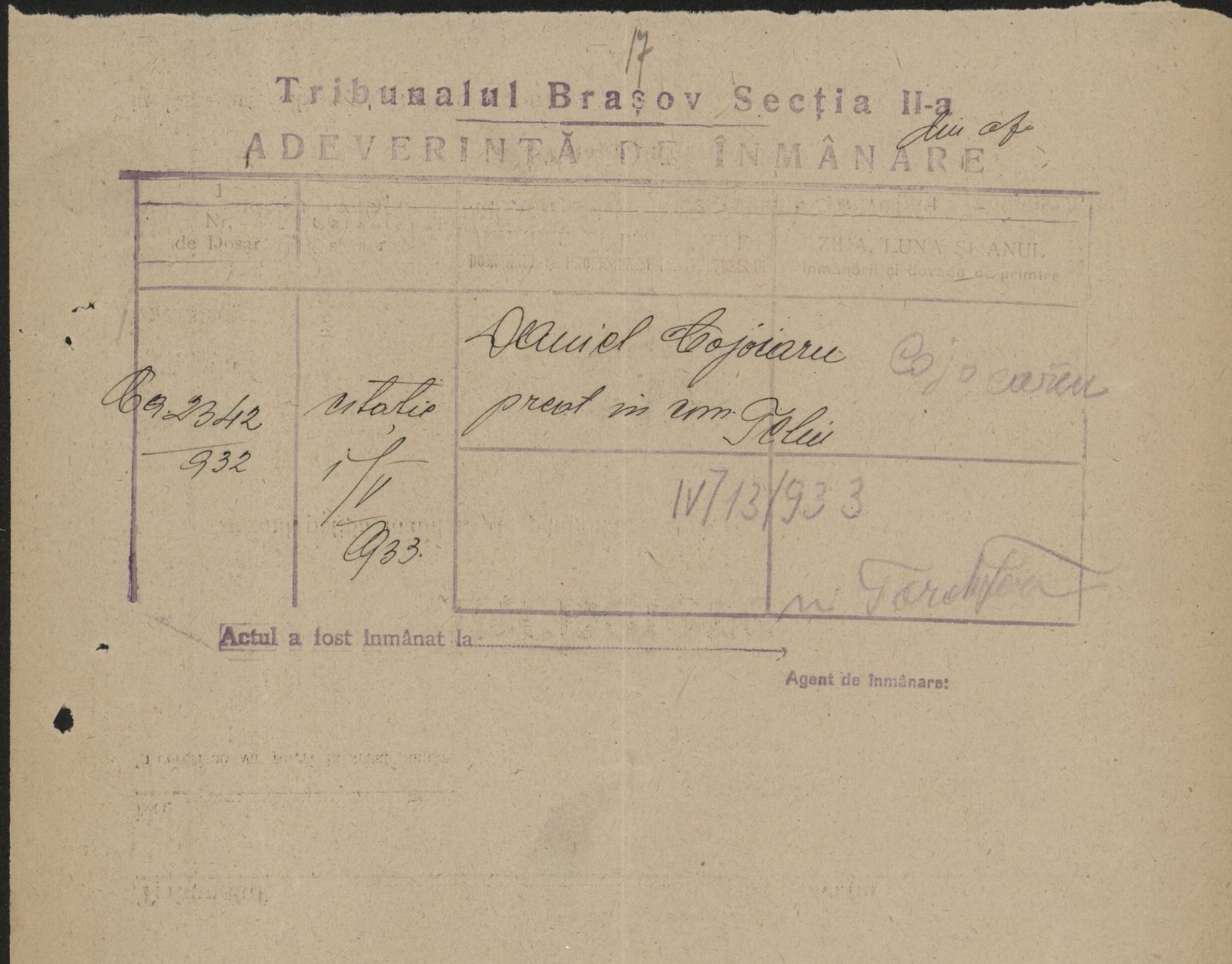Fila 24 din dosarul C.II 2342/1932