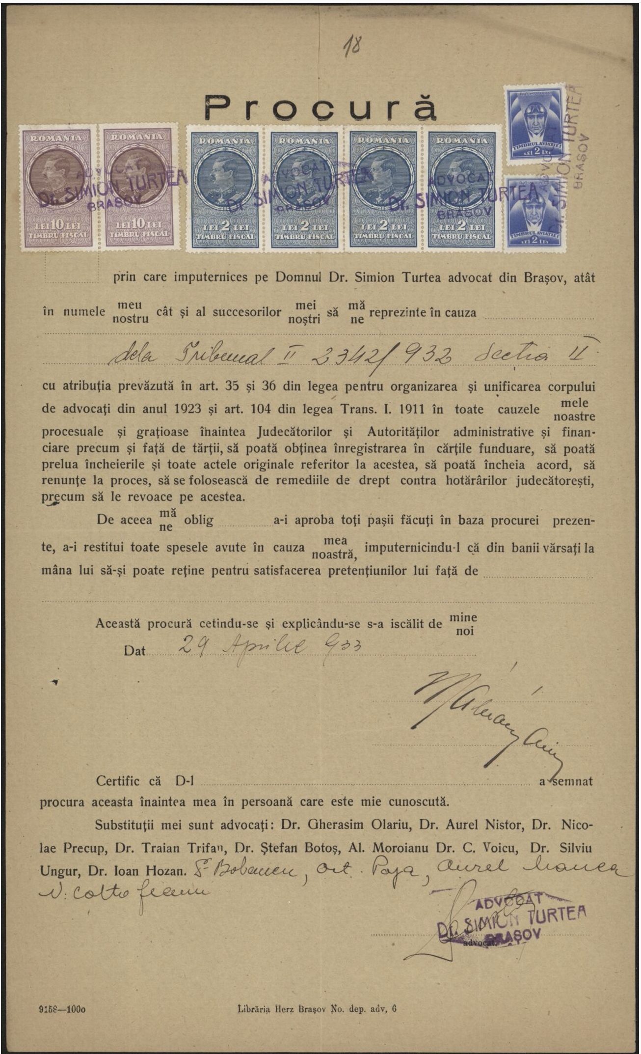 Fila 25 din dosarul C.II 2342/1932