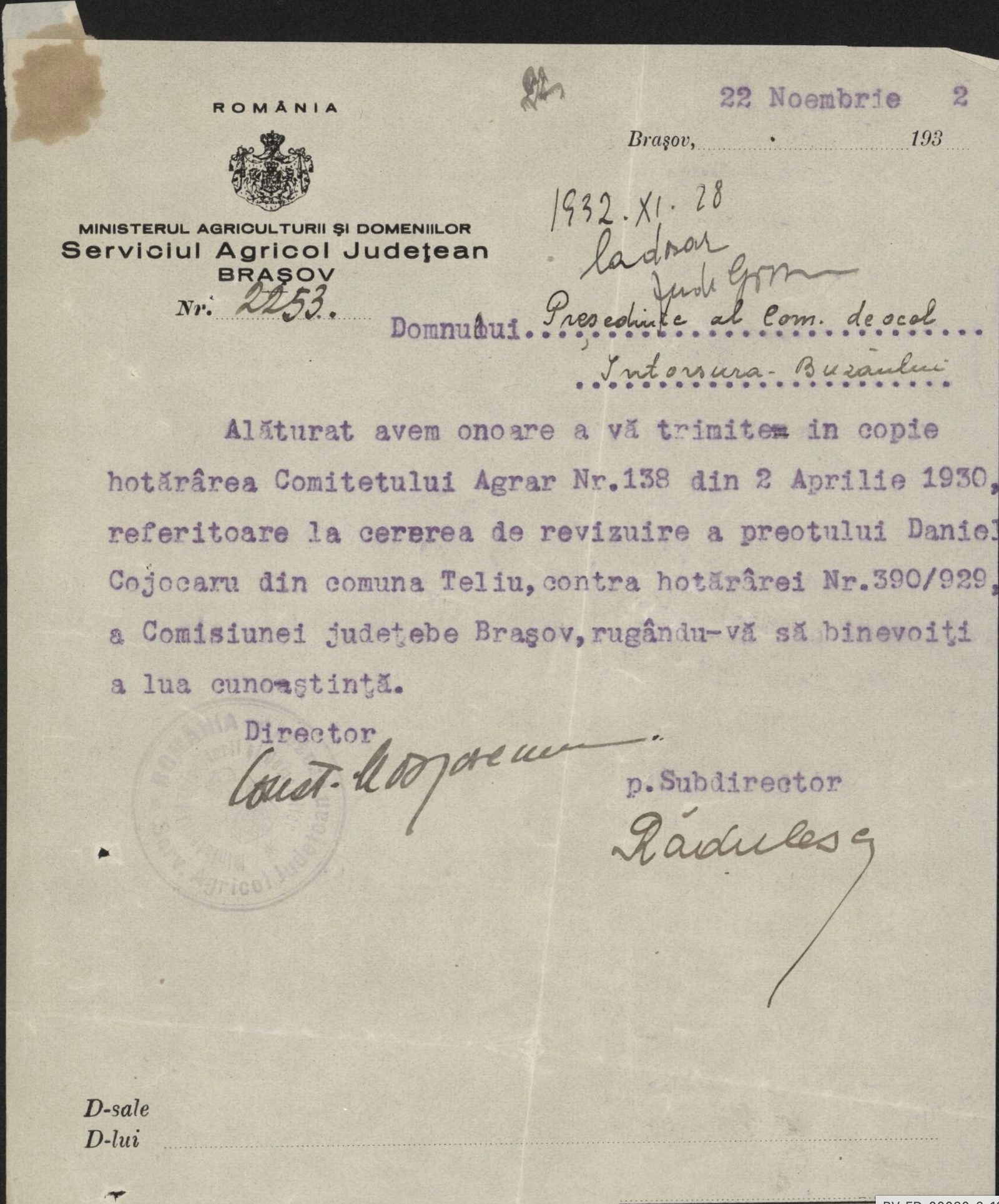 Fila 30 din dosarul C.II 2342/1932