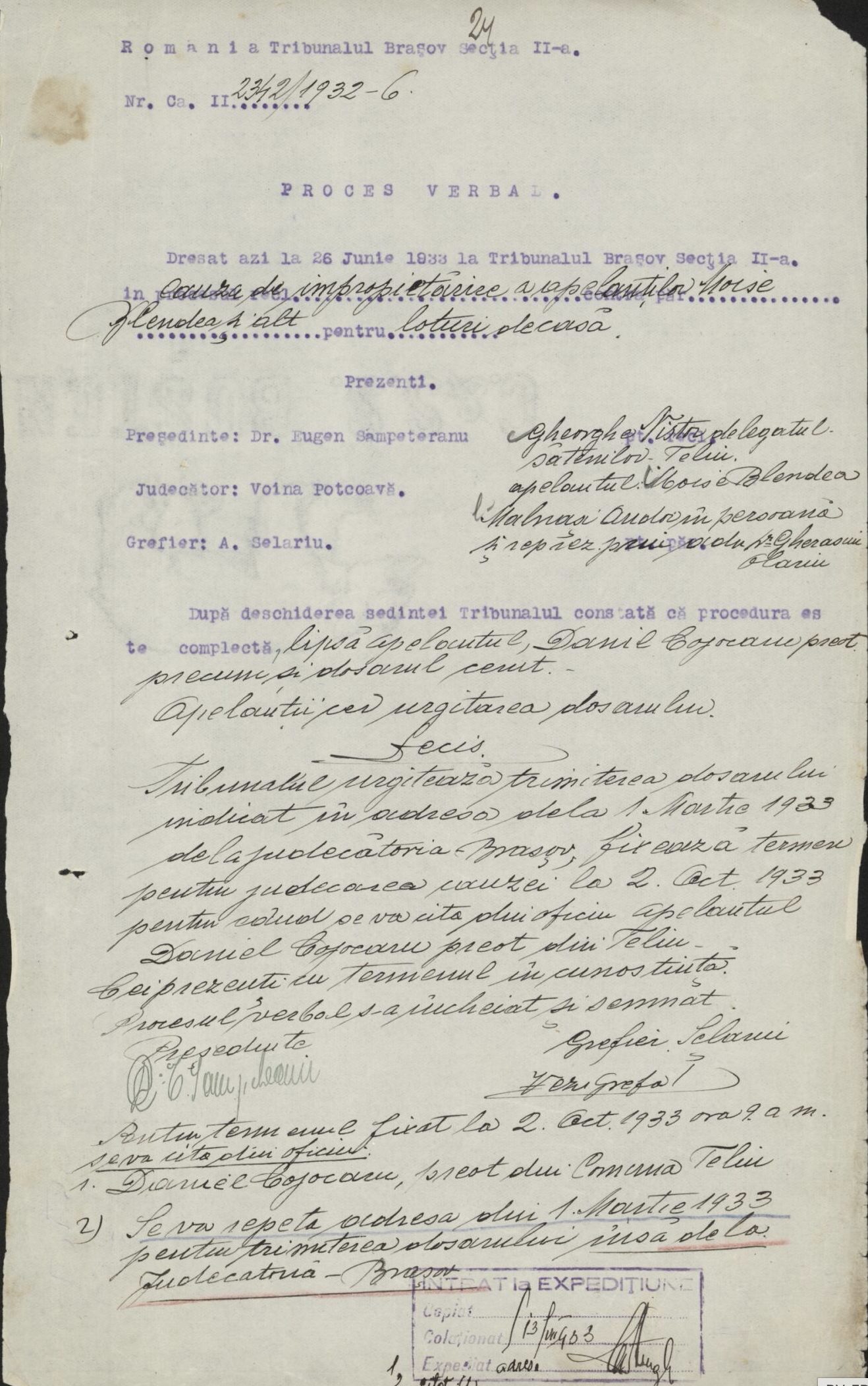 Fila 32 din dosarul C.II 2342/1932