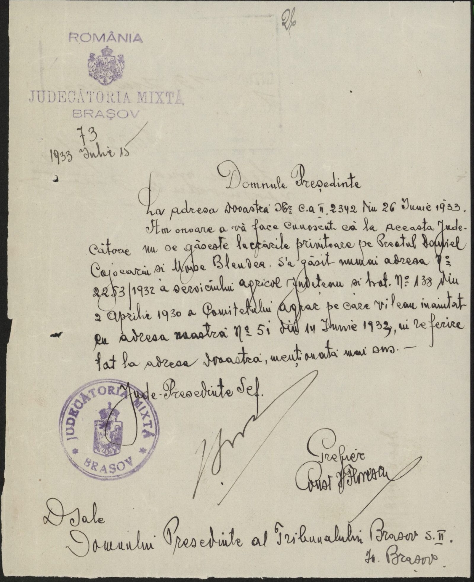 Fila 34 din dosarul C.II 2342/1932