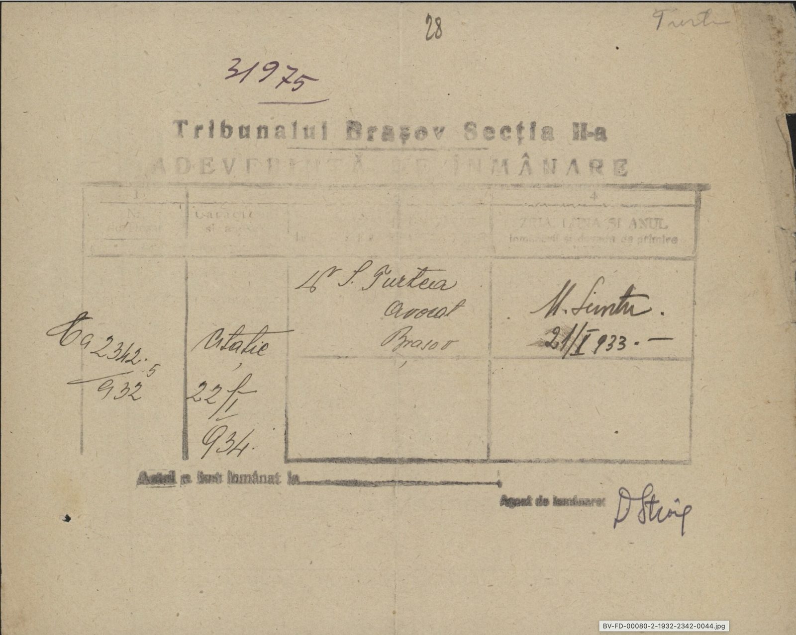 Fila 38 din dosarul C.II 2342/1932