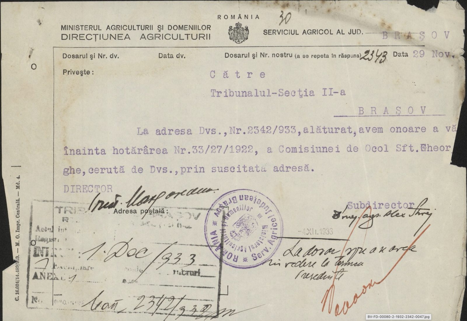 Fila 41 din dosarul C.II 2342/1932